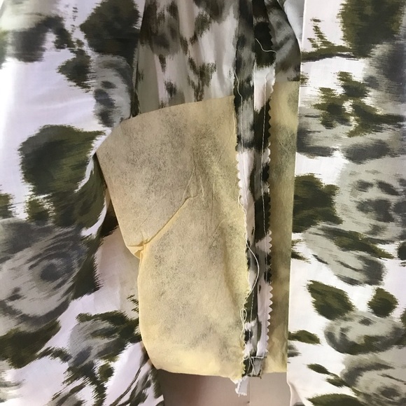 Vintage 1950s Green Floral Gathered Waist Dress - Picture 7 of 9